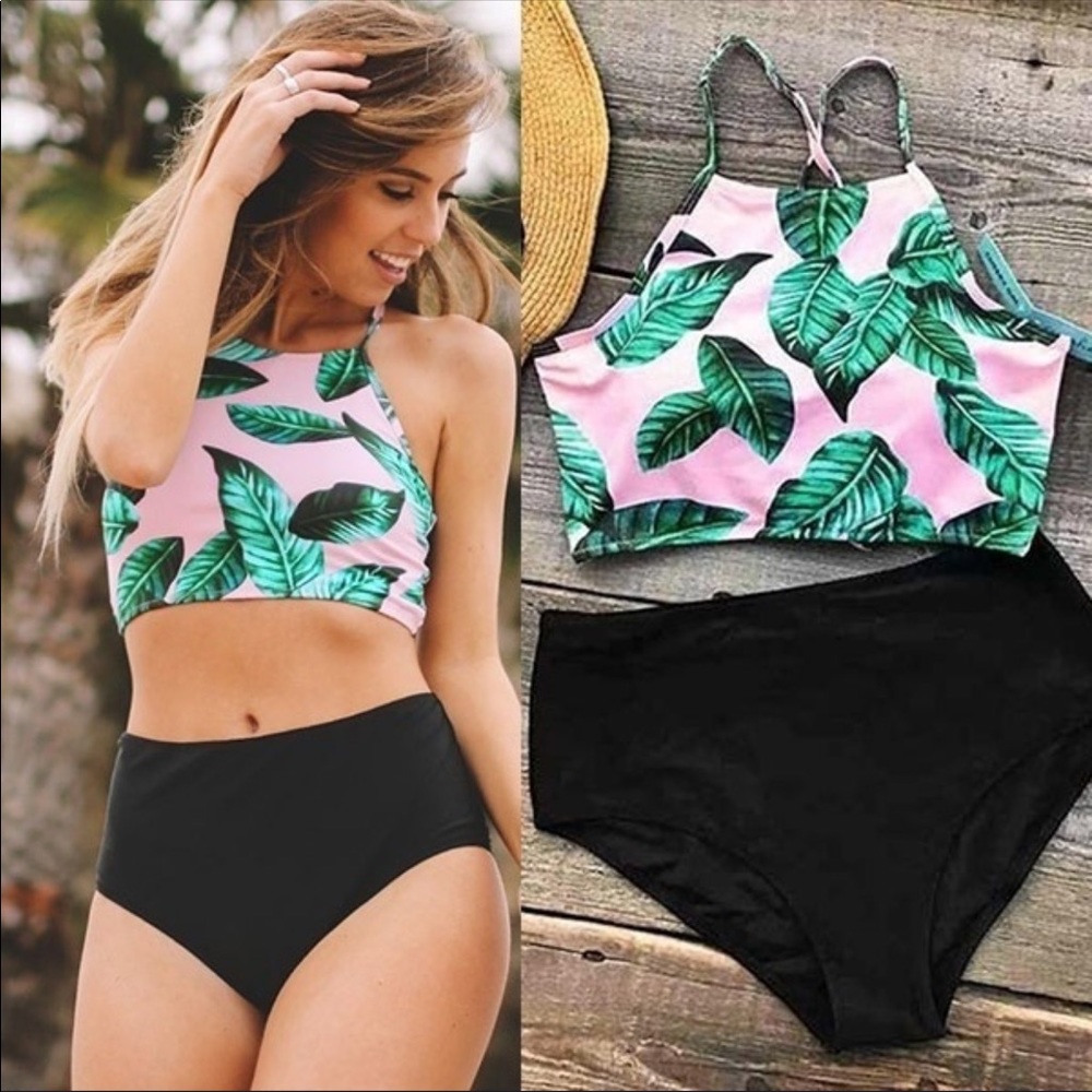 ONE LEFTπHigh Waisted Floral Print Bikini - Picture 2 of 5